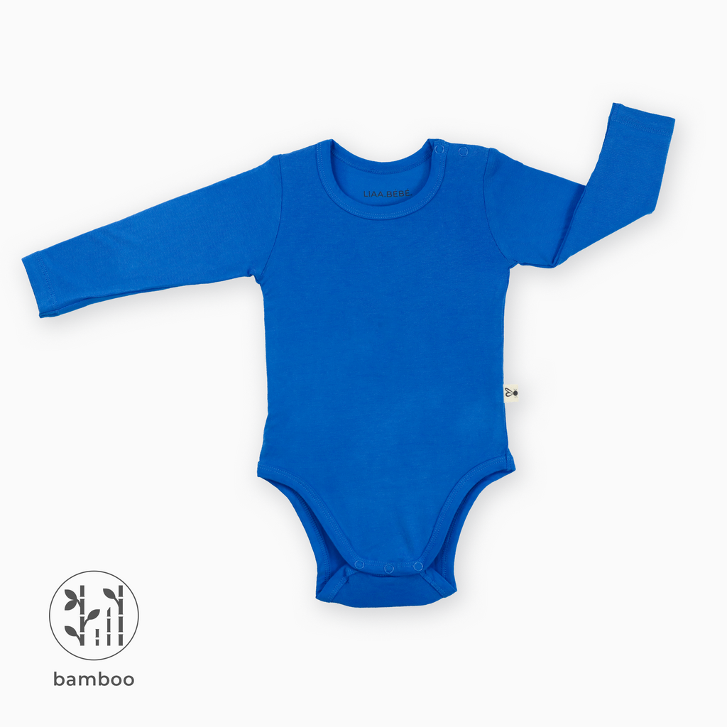 French Blue LiaaBébé Long Sleeve Bodysuit.