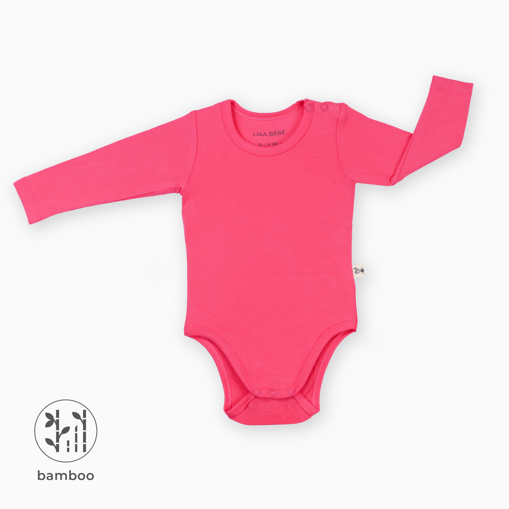 Hot Pink LiaaBébé Long Sleeve Bodysuit.